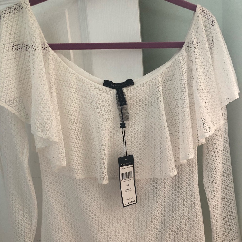 BCBG cream bodysuit